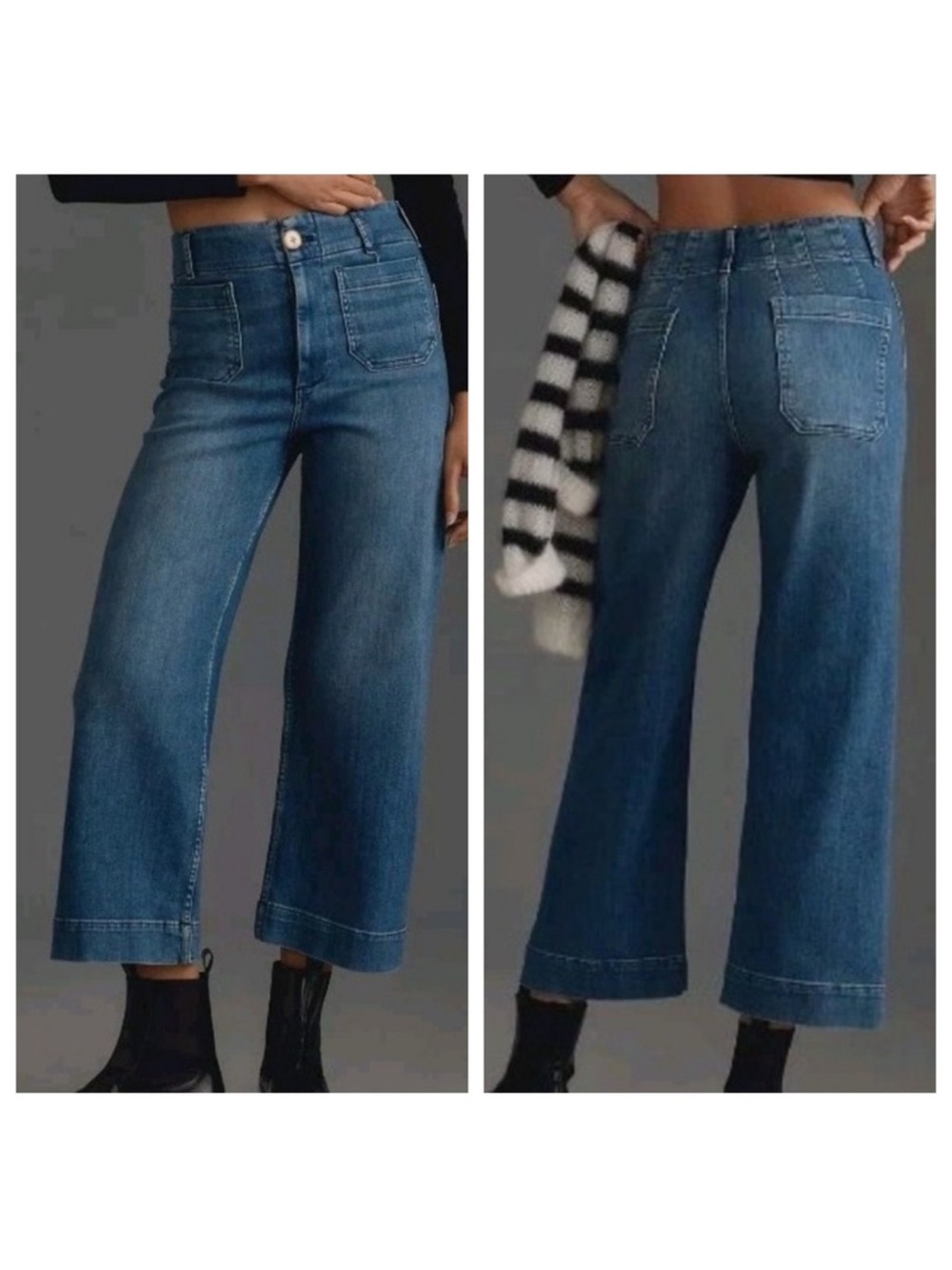 Maeve Colette Crop Wide leg Jeans in Blue - Picture 13 of 13